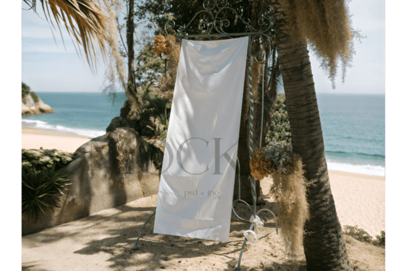 Beach Wedding Fabric Welcome Sign Mockup: A Designer's Dream