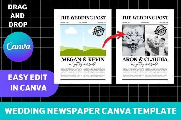 Design a Timeless Wedding Keepsake with a Canva Newspaper Template
