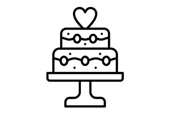 Designing Sweet Moments: The Wedding Cake Outline Icon