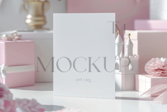 Elegant 5x7 Card Mockup for Wedding Invitations & More