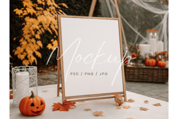 Elegant Autumn Ambiance: The Perfect Fall Wedding Bar Menu Mockup
