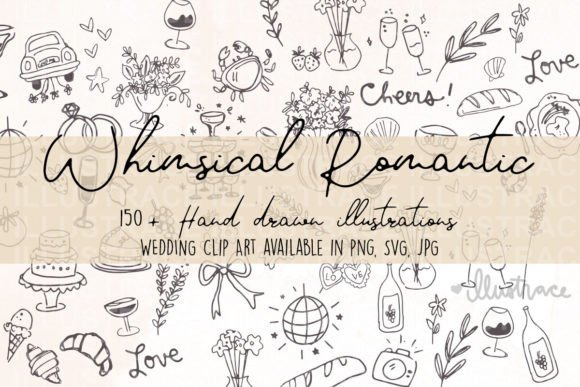 Enchanting Wedding Design: The Whimsical Hand Drawn Icon Collection