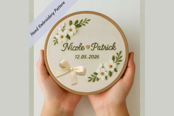 Modern Floral Embroidery for Timeless Wedding Keepsakes