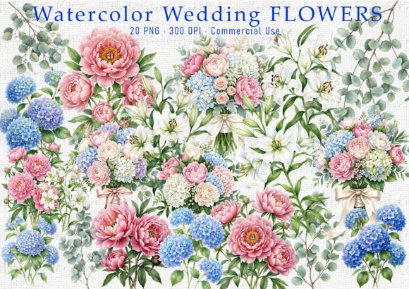 Spring & Wedding Florals: A Watercolor Clipart Bundle for Every Project