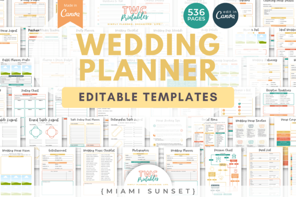 Streamline Your Wedding Planning with Miami-Inspired Canva Templates