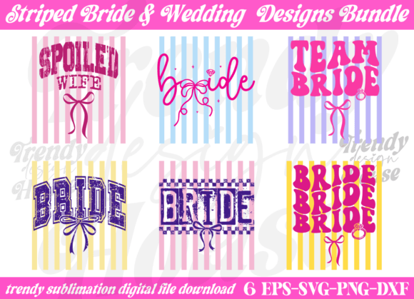 Striped Bride PNG Bundle: A Designer's Wedding Toolkit