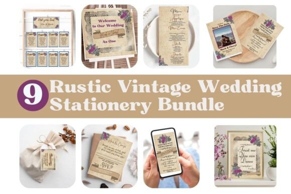 Timeless Charm: The Vintage Rustic Wedding Signs Bundle